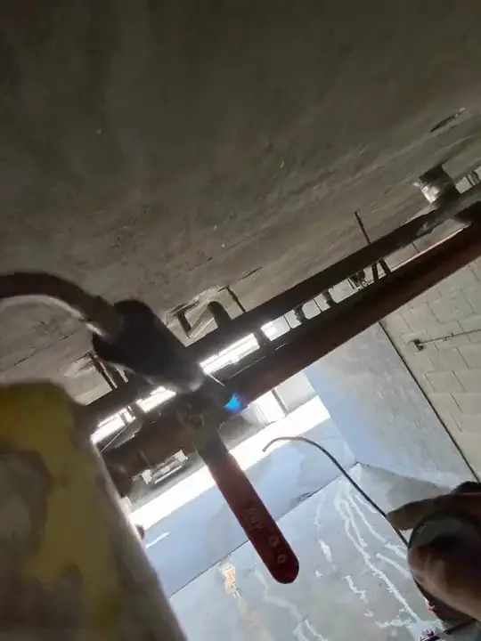 Through Jacob's glasses: a torch and solder on copper overhead
